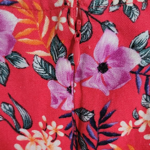 Mi Ami by Francesca's Lori Floral Side Button Mini Skirt Coral - Picture 3 of 10